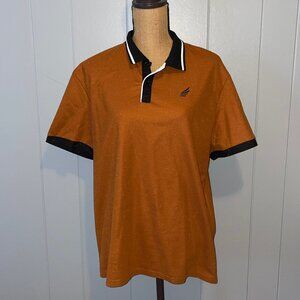 Shein Men's Brown Polo Shirt with Black Detailing Size XXL